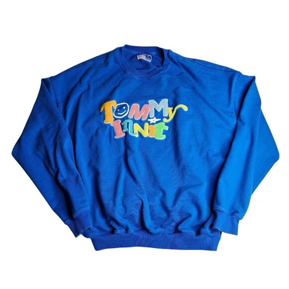 TommyInnit Crewneck Sweatshirt Blue Tommy Innit Pogchamp Size 3XL - Picture 1 of 5